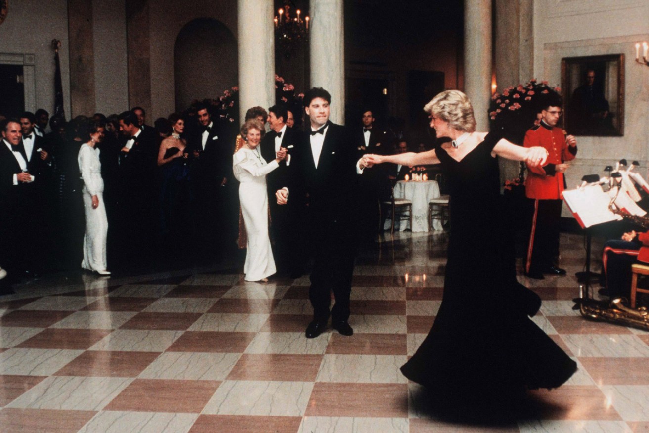 Diana dances with John Travolta in the dress, designed by Victor Edelstein.