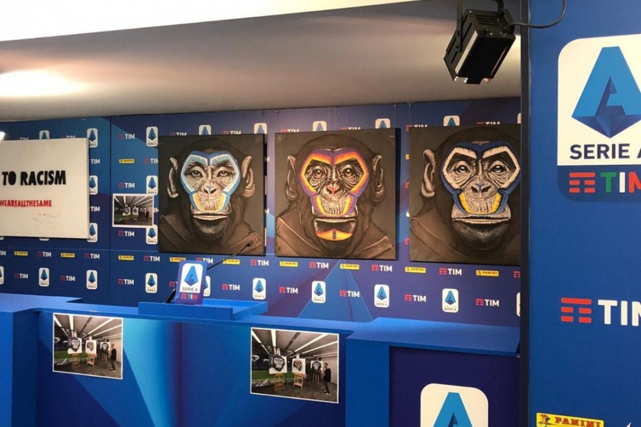 Serie A has invited further controversy by using three paintings of monkeys to launch a new anti-racism campaign.