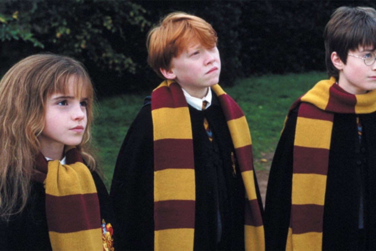 Emma Watson, Rupert Grint and Daniel Radcliffe in 2001's <i>Harry Potter and the Philosopher's Stone.</i>