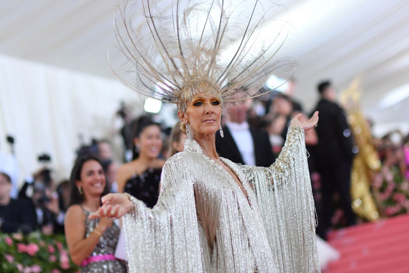 Celine Dion does what only Celine Dion can at the Met Gala in New York on May 6.