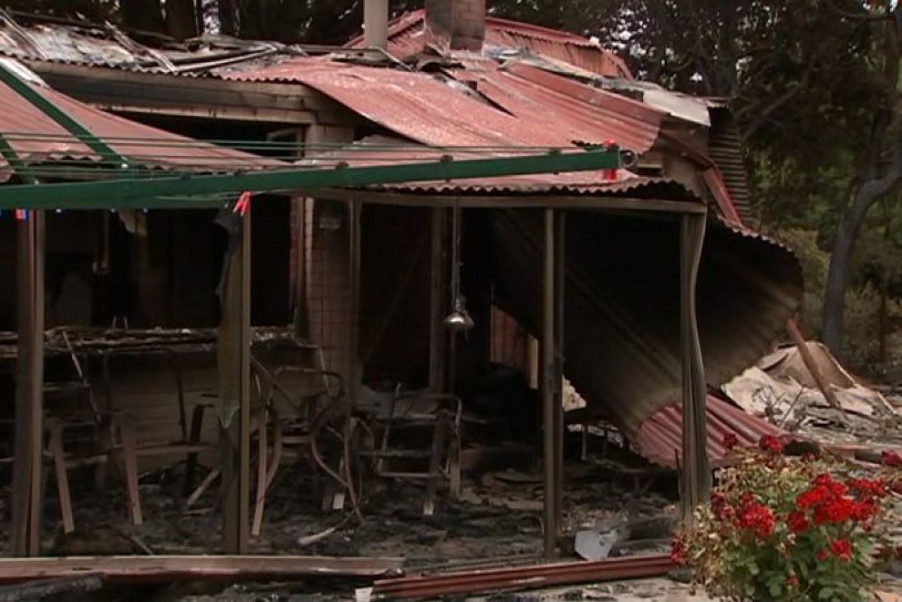 This house at Lobethal was among dozens destroyed by fire.