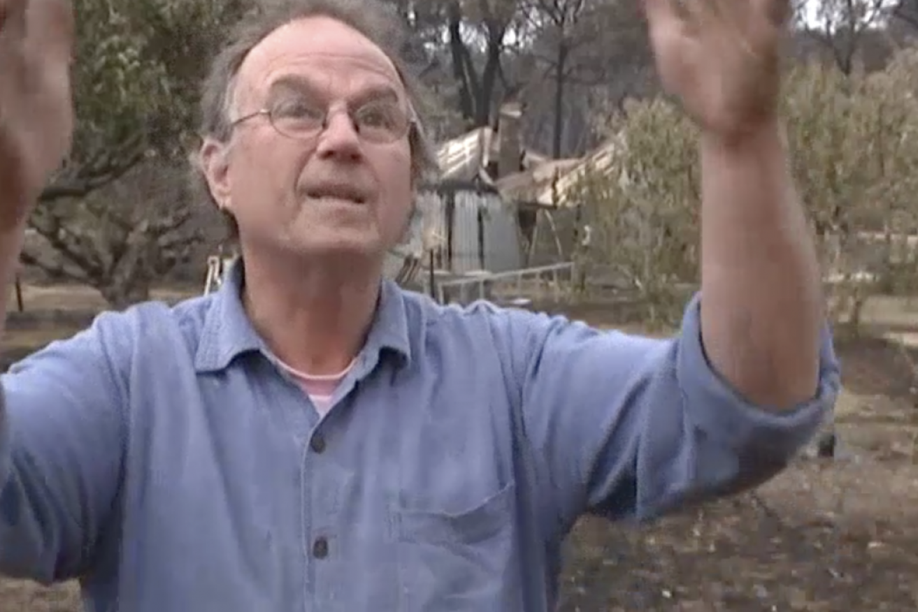 Steve Harrison describes hiding in 'coffin-sized' kiln to escape raging fire.