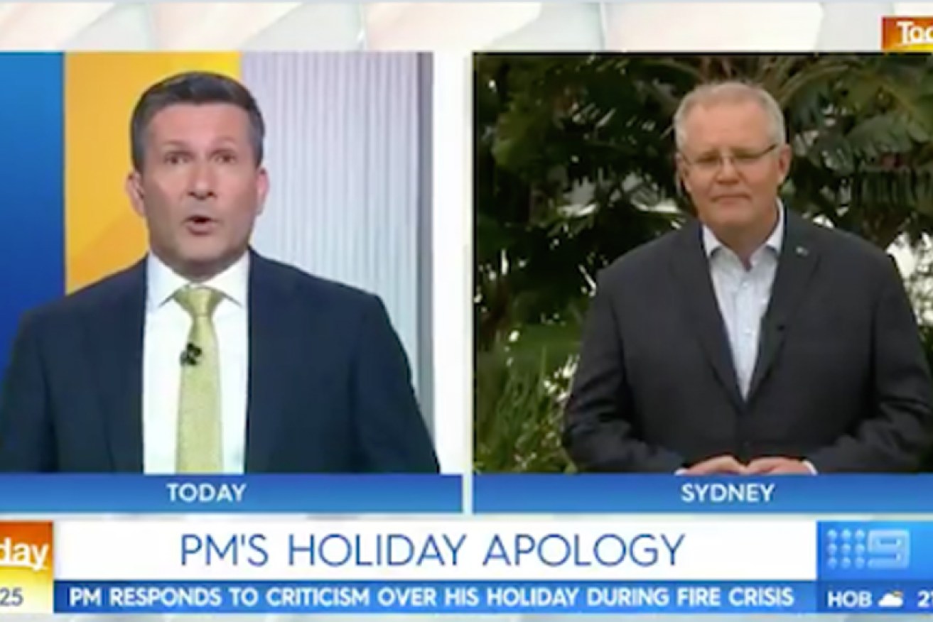 Jonathan Uptin and Scott Morrison fence on Nine's <i>Today</i> show on Monday.