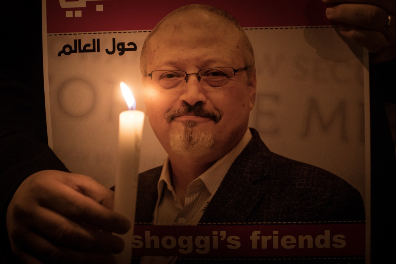 A candlelight vigil was held to remember Jamal Khashoggi outside the Saudi Arabia consulate on October 25, 2018 in Istanbul. 
