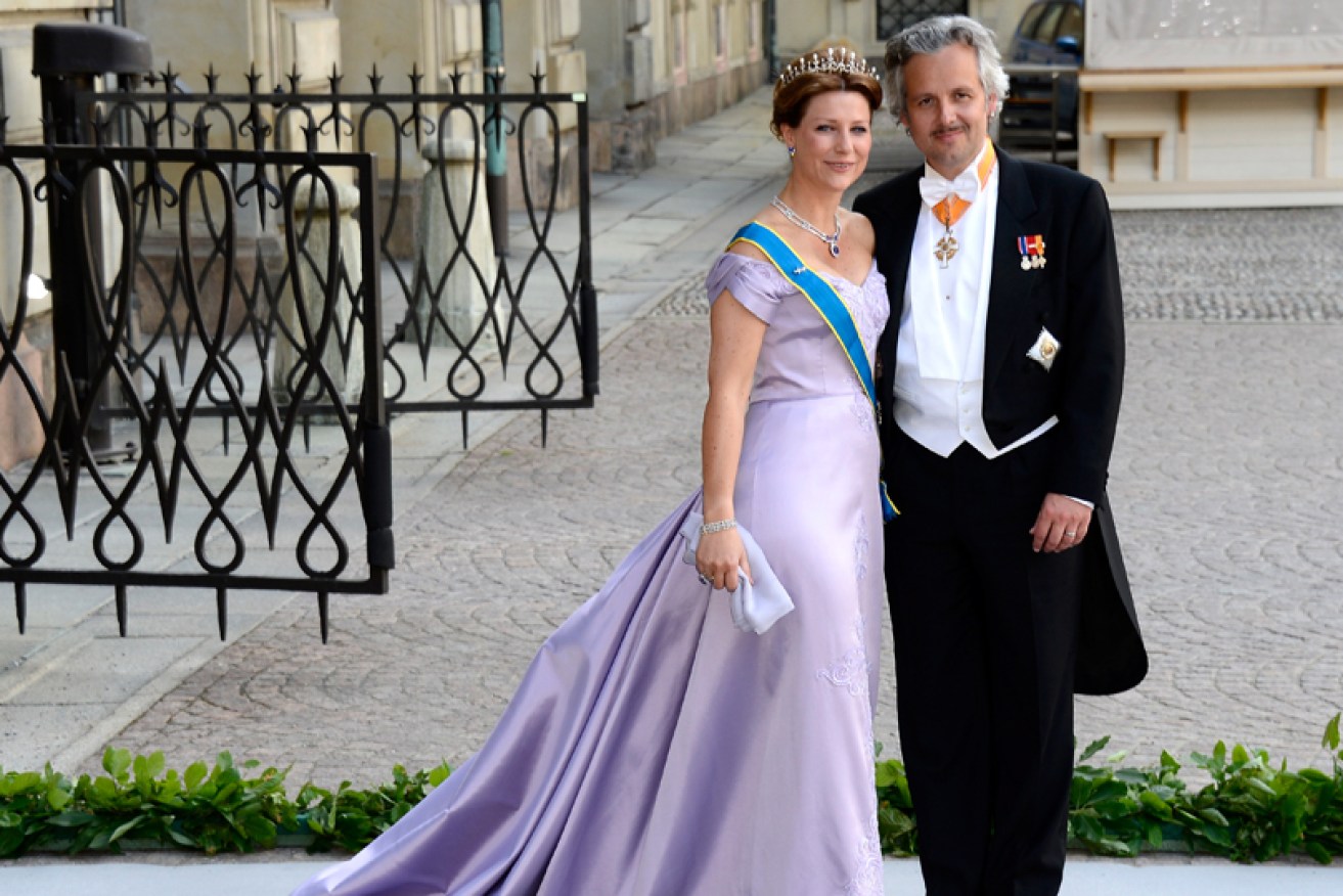 Princess Martha Louise of Norway and husband Ari Behn at the 2013 wedding of Princess Madeleine of Sweden.
