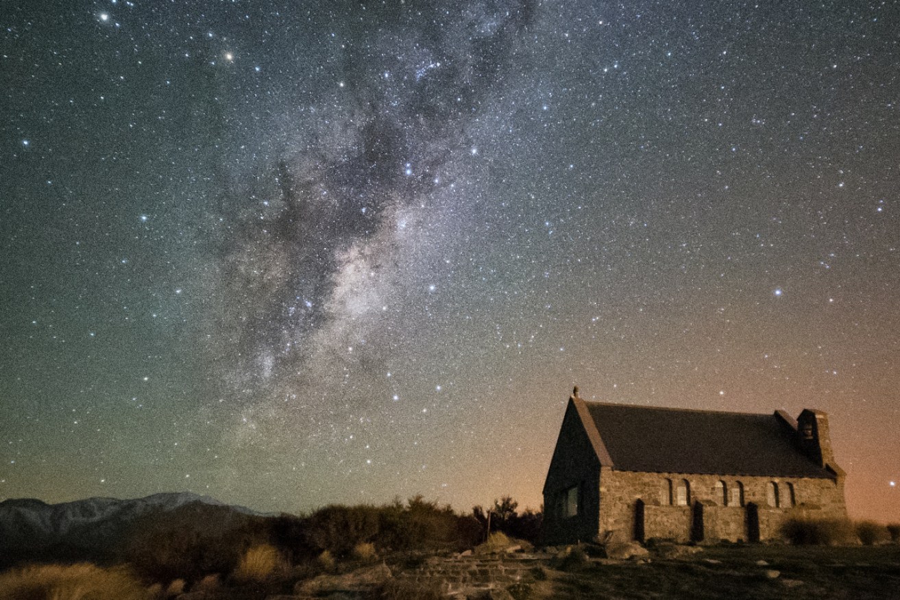 The Milky Way rises above the Church of the Good Shepherd at Tekapo, in New Zealand's Dark Sky Reserve.
