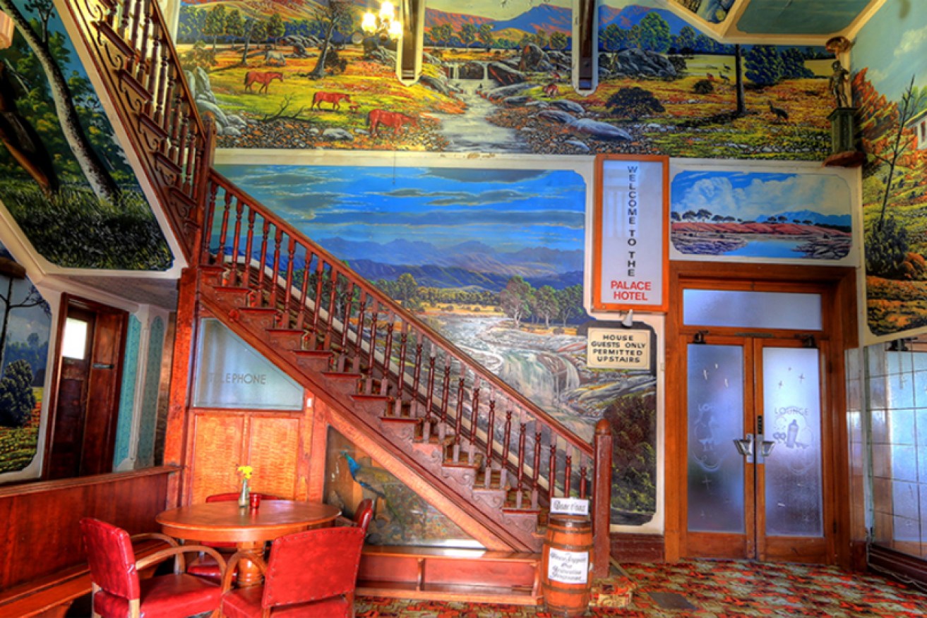 The distinctive interior of Broken Hill's Palace Hotel.