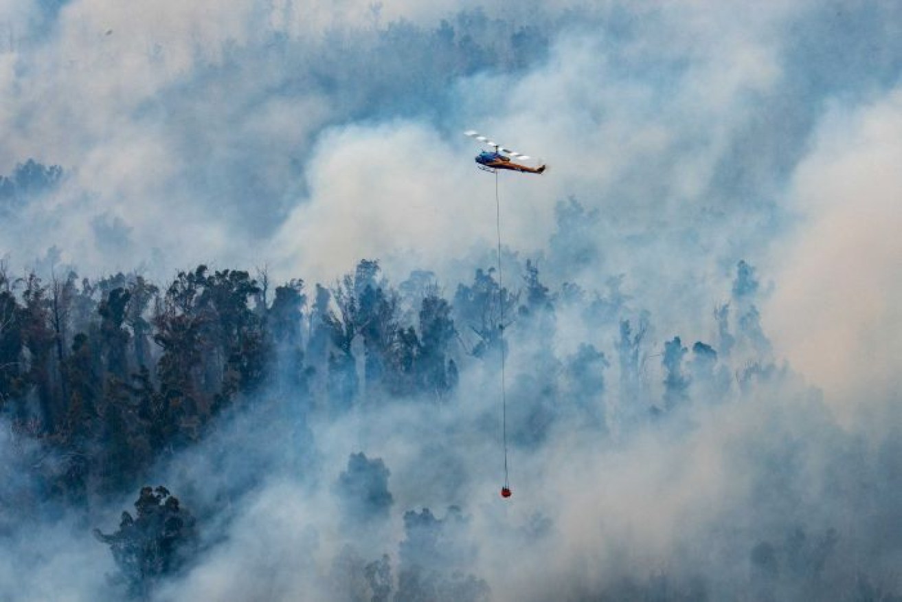 Helicopters were used to fight blazes in East Gippsland yesterday.