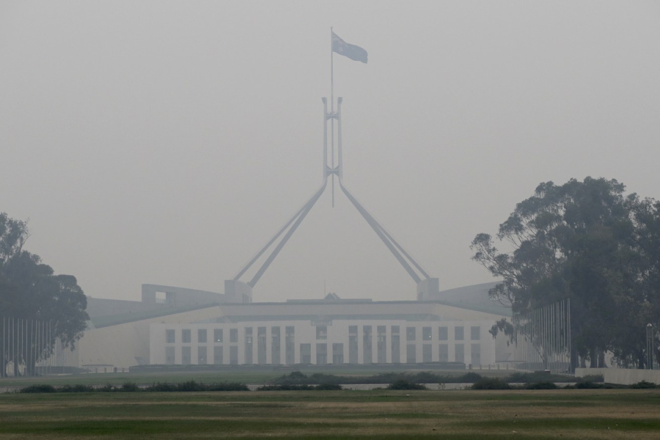 Smoke shrouds Canberra on January 2, as the NSW South Coast burned.