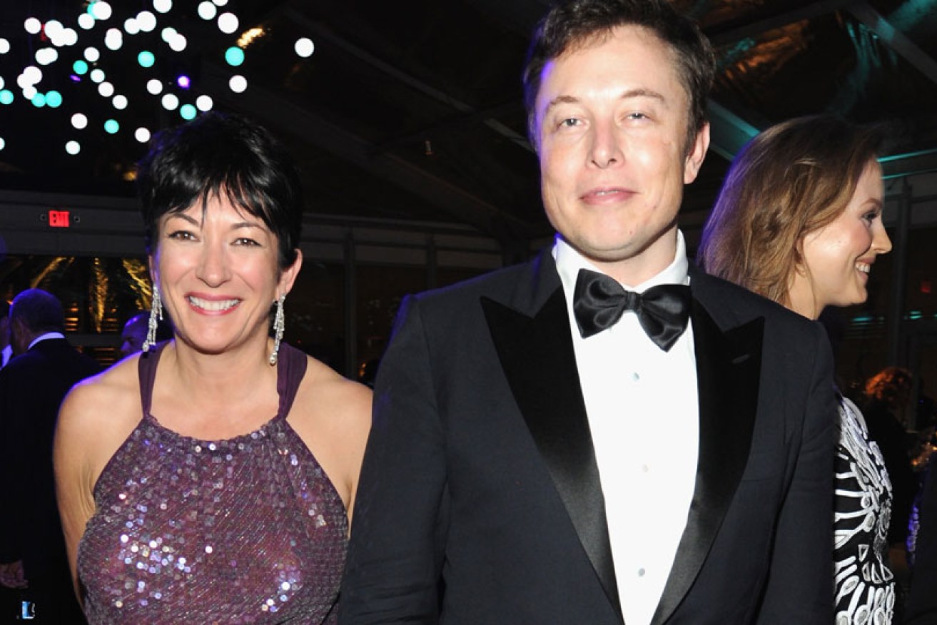 Ghislaine Maxwell with Elon Musk at the 2014 <i>Vanity Fair</i> Oscars party.