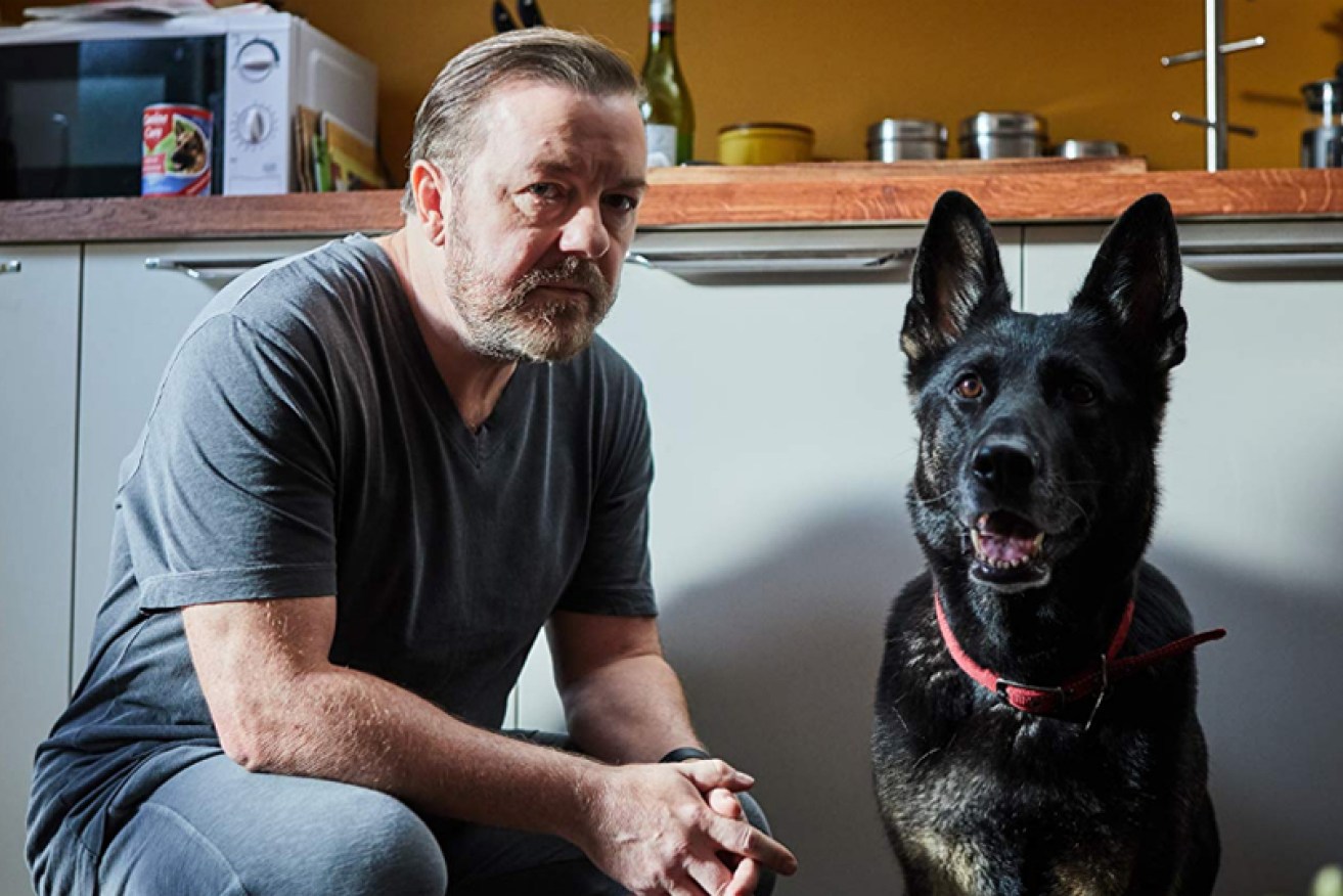 Ricky Gervais and his beloved companion Brandy in the bittersweet must watch <i>After Life.</i>