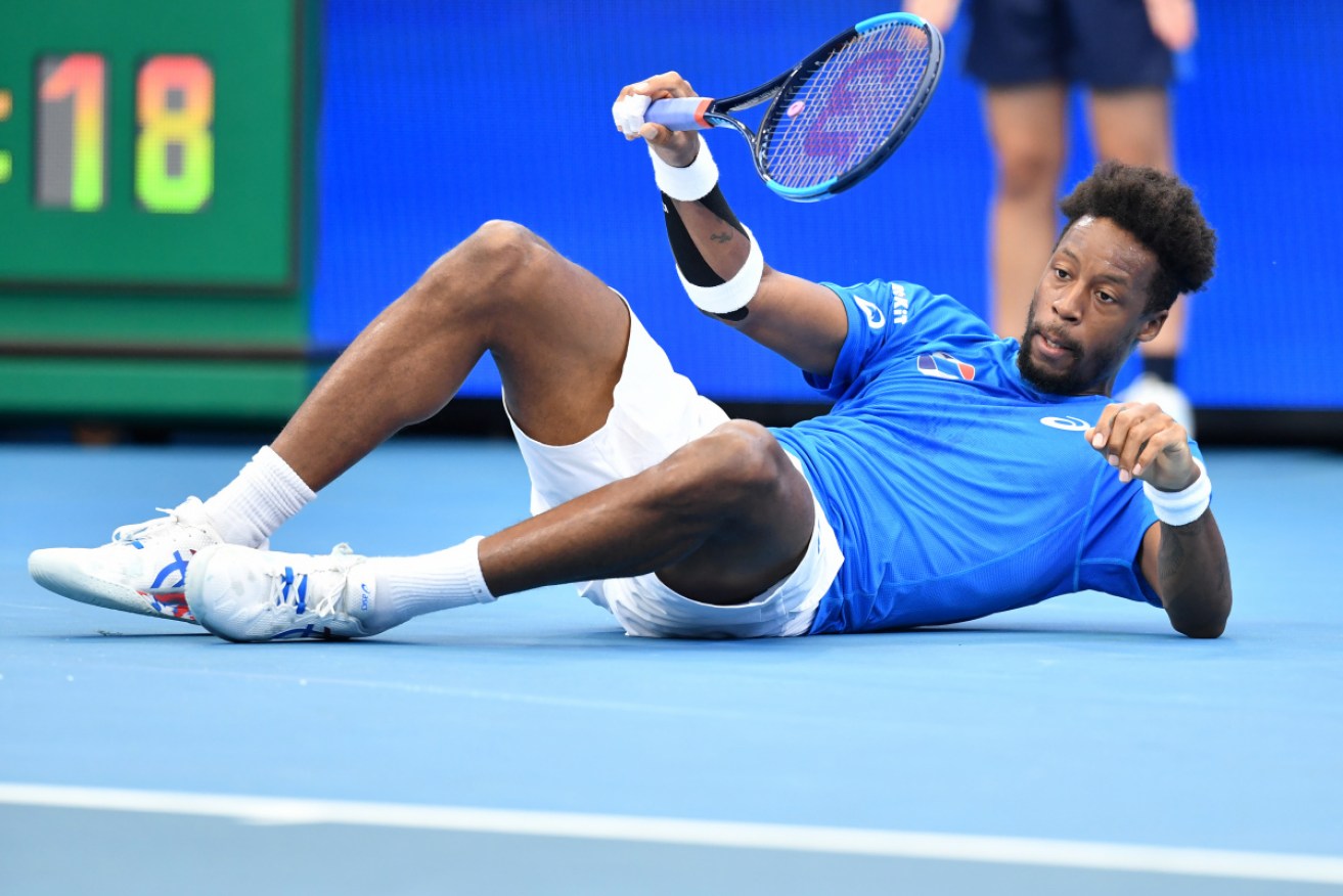 Gael Monfils of France during his match against  Cristian Garin of Chile on Saturday. 