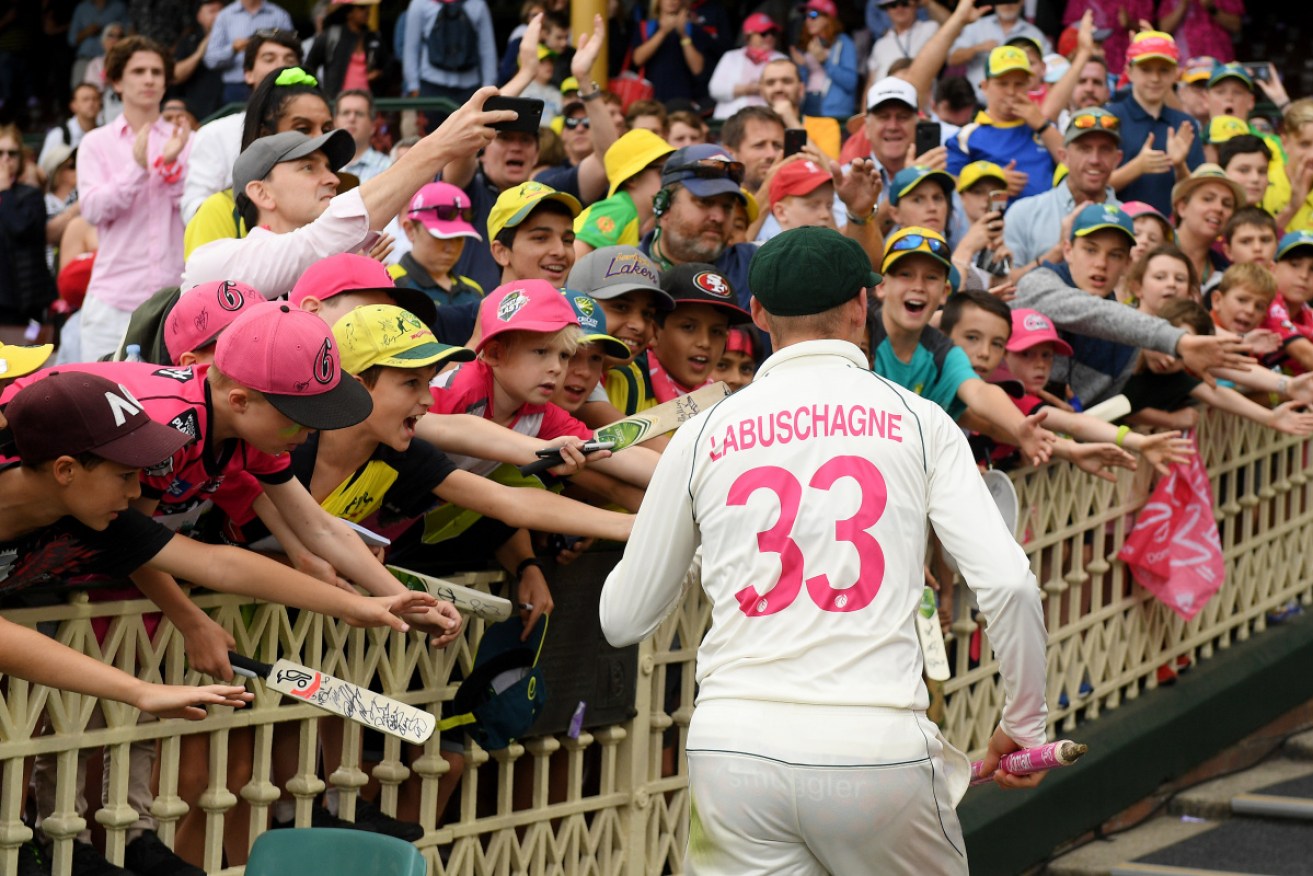 Player of the series Marnus Labuschagne  leaves the SCG on Monday. 