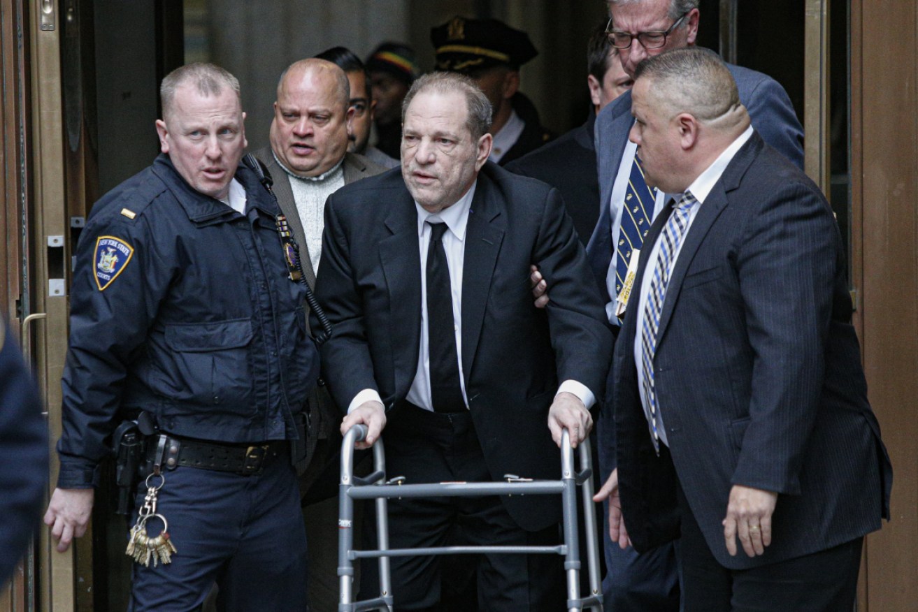 Fit enough for sex wityh countless women, Harvey Weinstein suddenly needed a walking frame when his trial began.