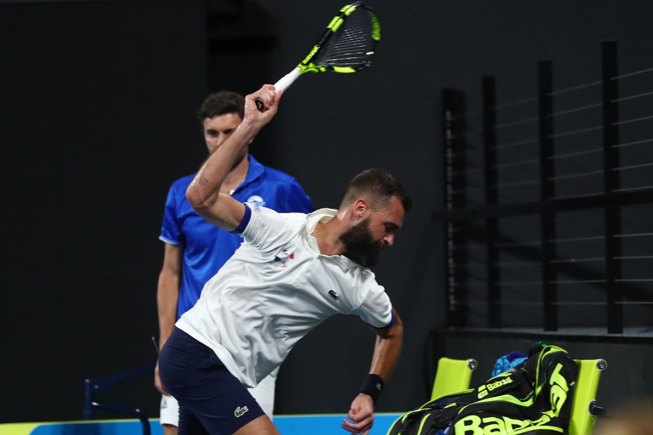 Benoit Paire destroyed two racquets. 