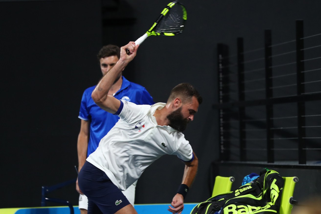 Benoit Paire destroyed two racquets.