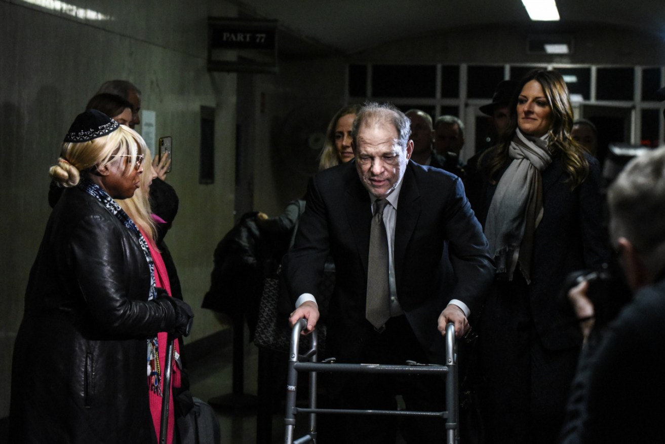 Harvey Weinstein exits the courtroom at New York City criminal court.