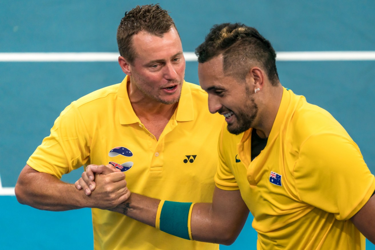 Nick Kyrgios revelled in the team sport of the ATP Cup with captain Lleyton Hewitt.