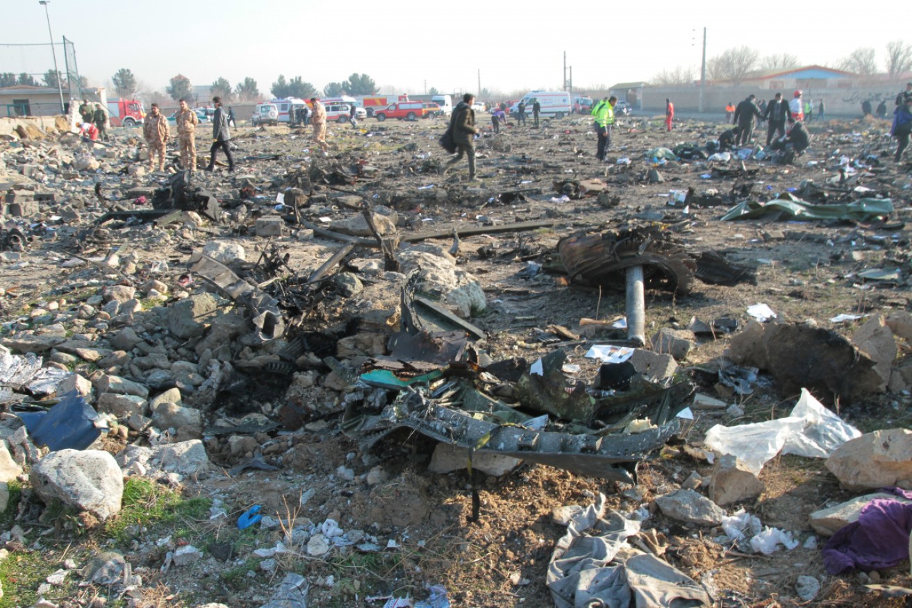The crash occurred just minutes after take-off fro Iran when a missile hit the plane.