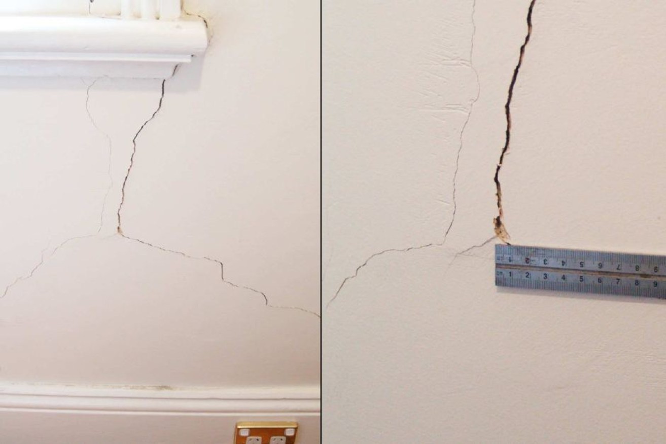A house in Sydney's inner-west has large and growing cracks due to the city's extreme dry spell.