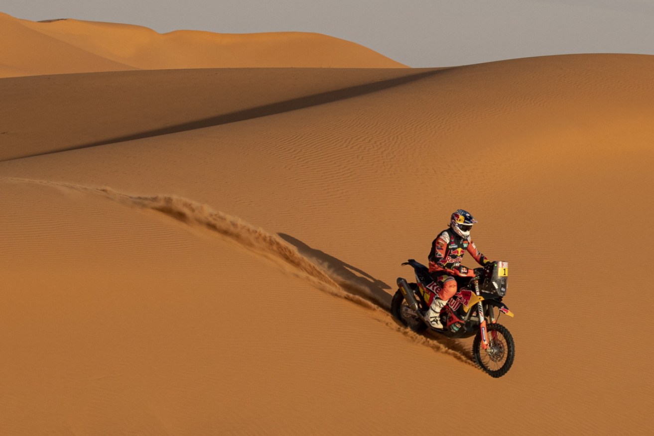 Toby Price during stage six of the Rally Dakar 2020 between Al-Hai and Ryadh in Saudi Arabia.