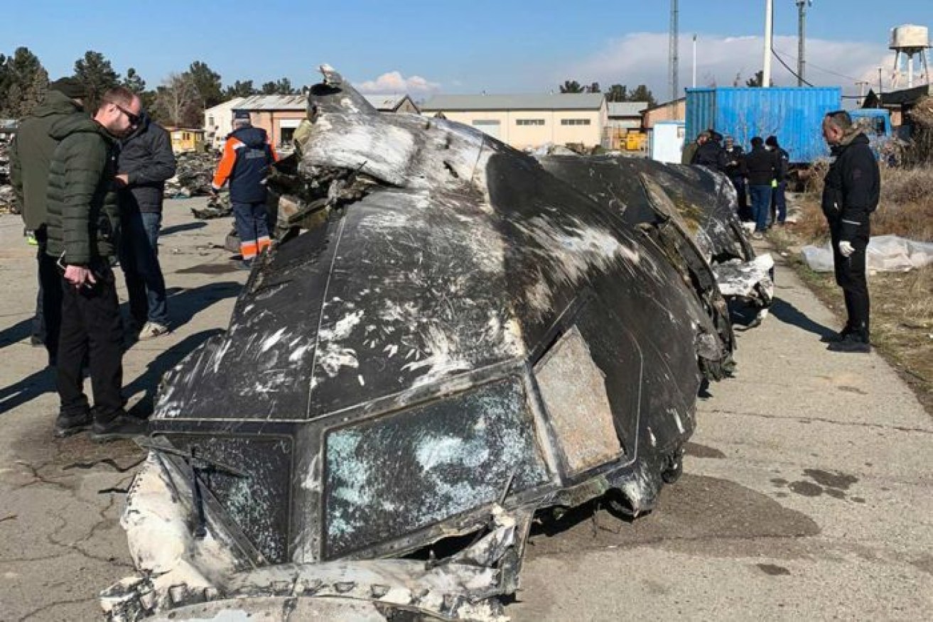 Images released by the Ukrainian Presidential Press Office show the underside of the downed Boeing 737-800. <i>Photo: Ukraine Presidential Press Office</i>