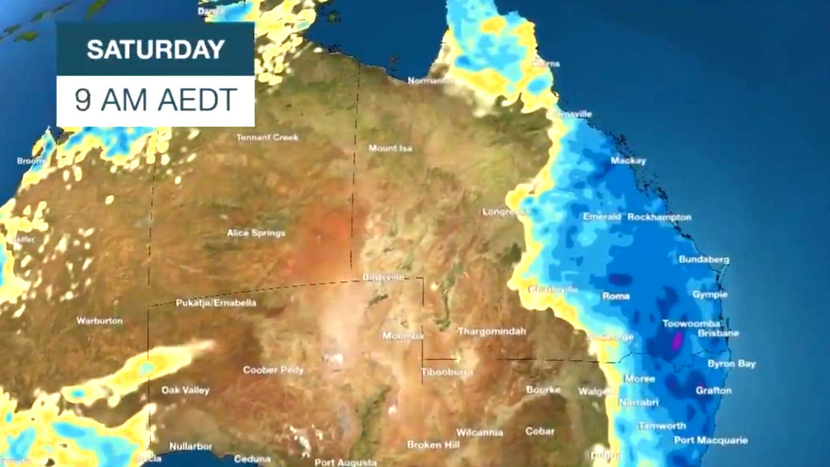 Deluge over Australia's east coast dumps rainfall of nearly 200mm