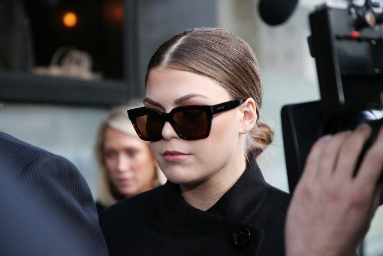 Belle Gibson leaves the Federal Court in Melbourne in May 2019.