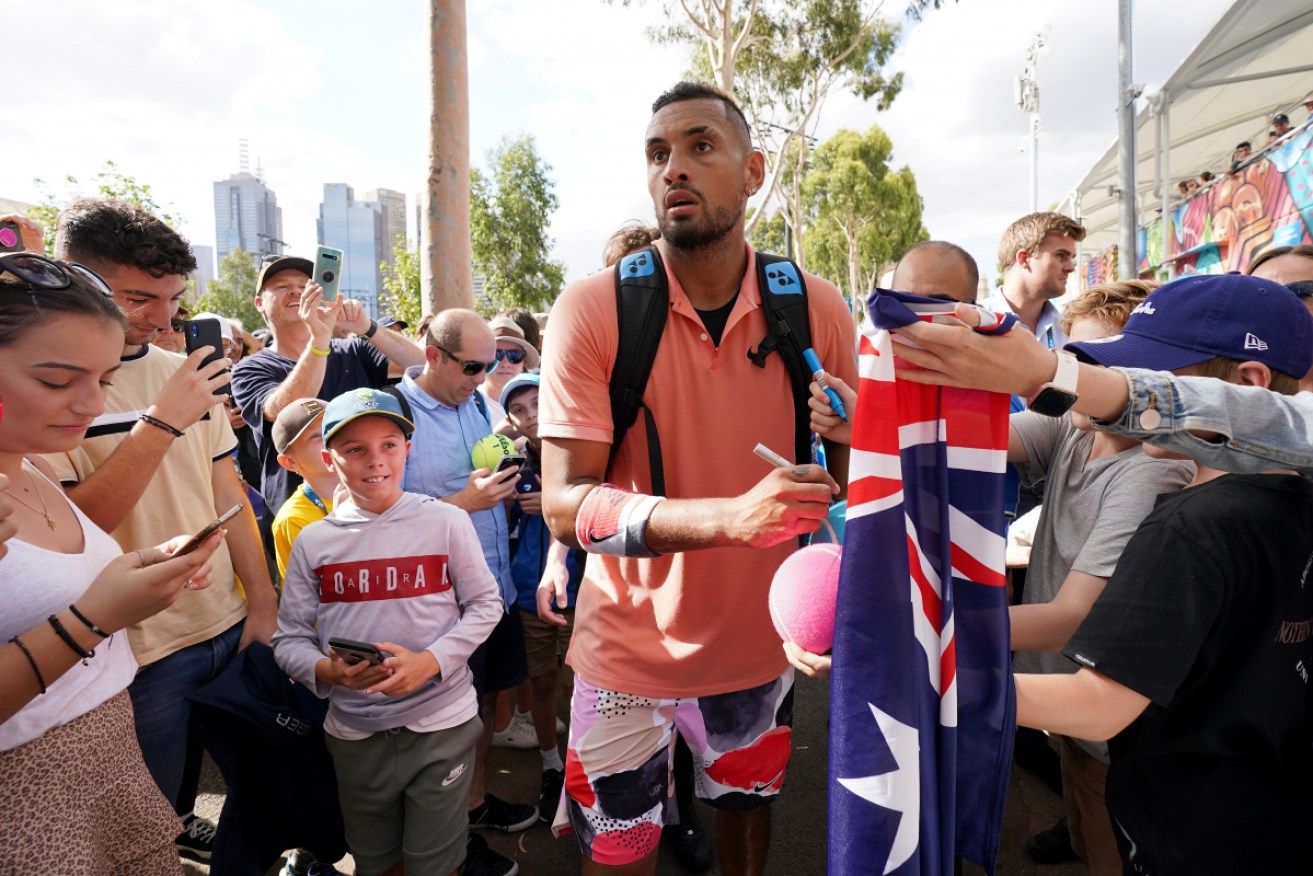 Nick Kyrgios makes no bones about it - his best tennis thrives on a big crowd.