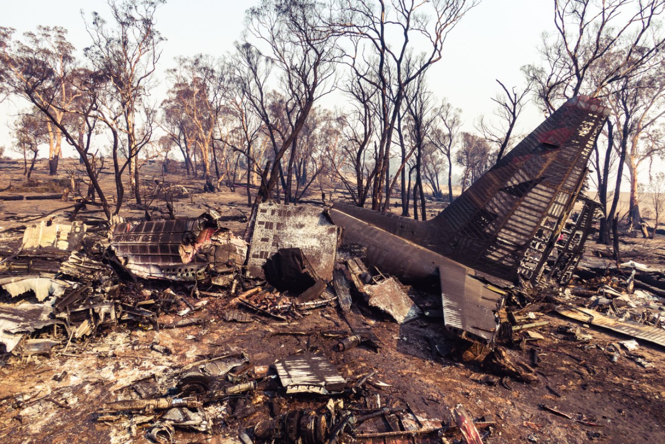 The C-130 Hercules water tanker with three American firefighters on board crashed at Peak View.