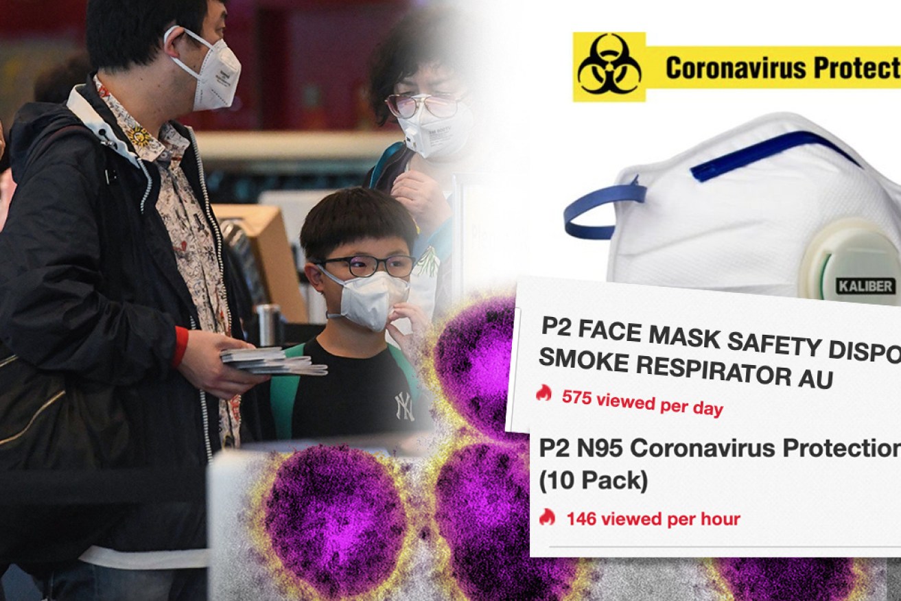 The bushfires and coronavirus have led to a run on P2 masks. 