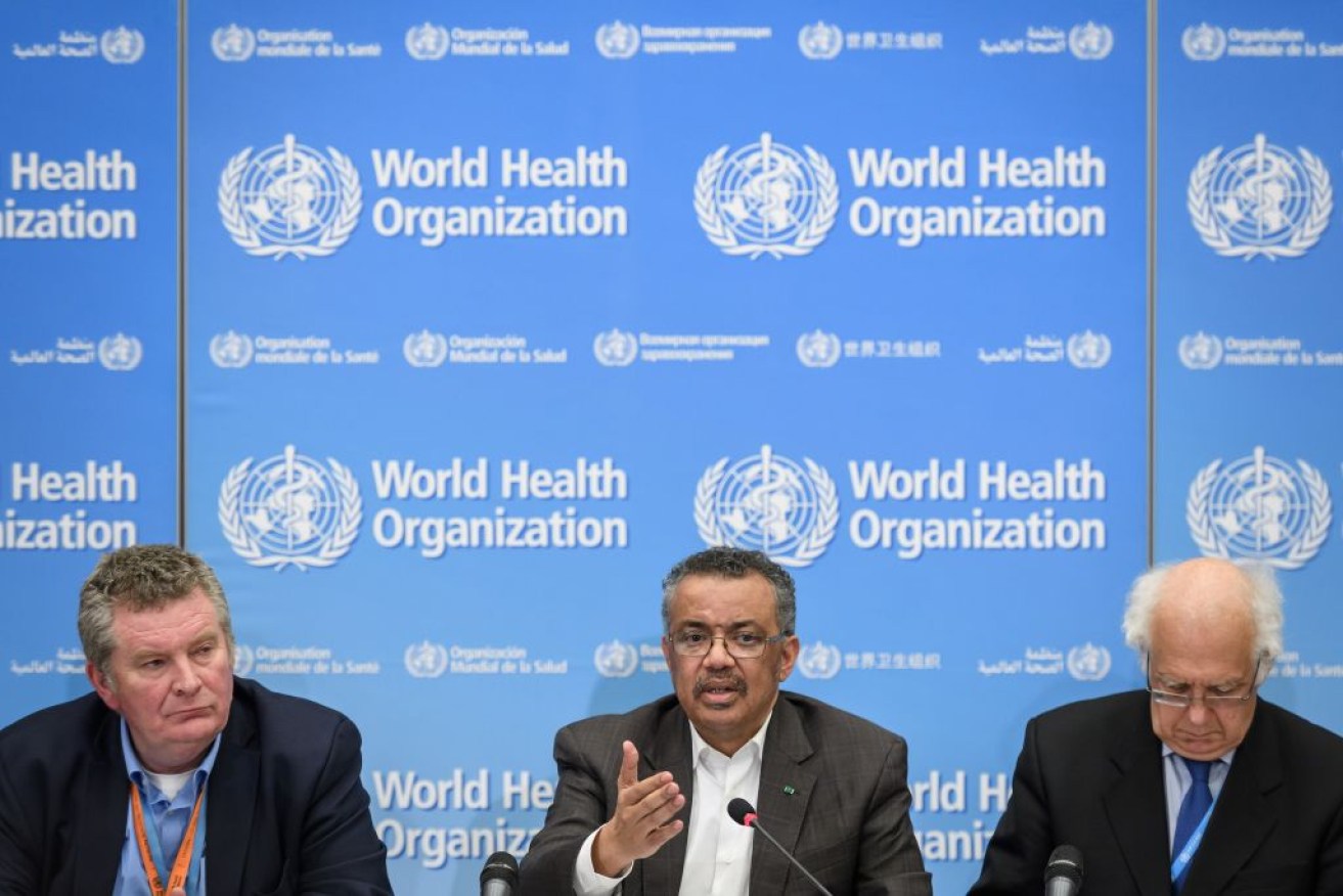 WHO director-general Tedros Adhanom Ghebreyesus (centre) declared the global health emergency over coronavirus.
