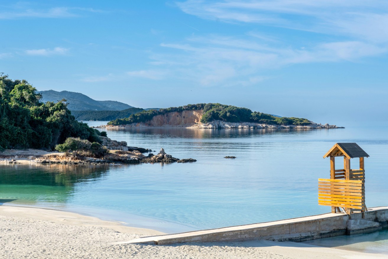 An idyllic beach at Ksamil, in Albania.
