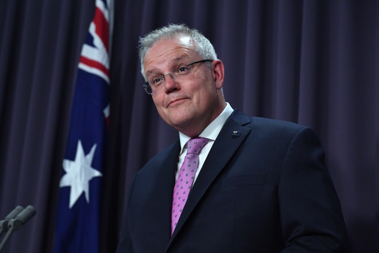 Prime Minister Scott Morrison announces Senator McKenzie's resignation in Canberra on Sunday.
