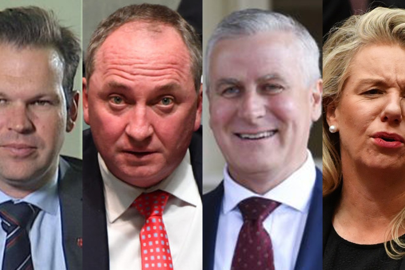 National Party MPs Matt Canavan, Barnaby Joyce, Michael McCormack and Bridget McKenzie.  
