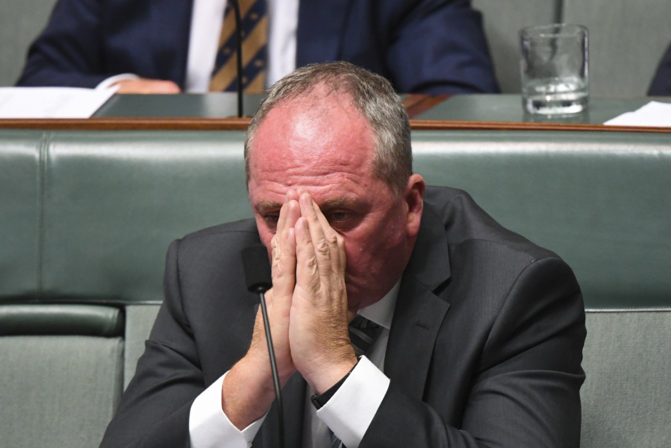 Barnaby Joyce in Parliament on Tuesday during a condolence motion for Australian firefighters.