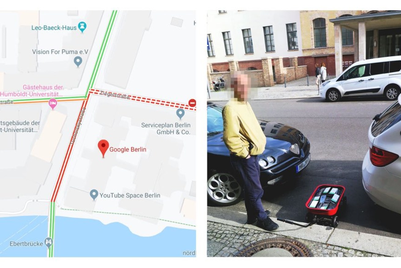 The German man fooled Google Maps' traffic algorithm by carting smartphones around Berlin.