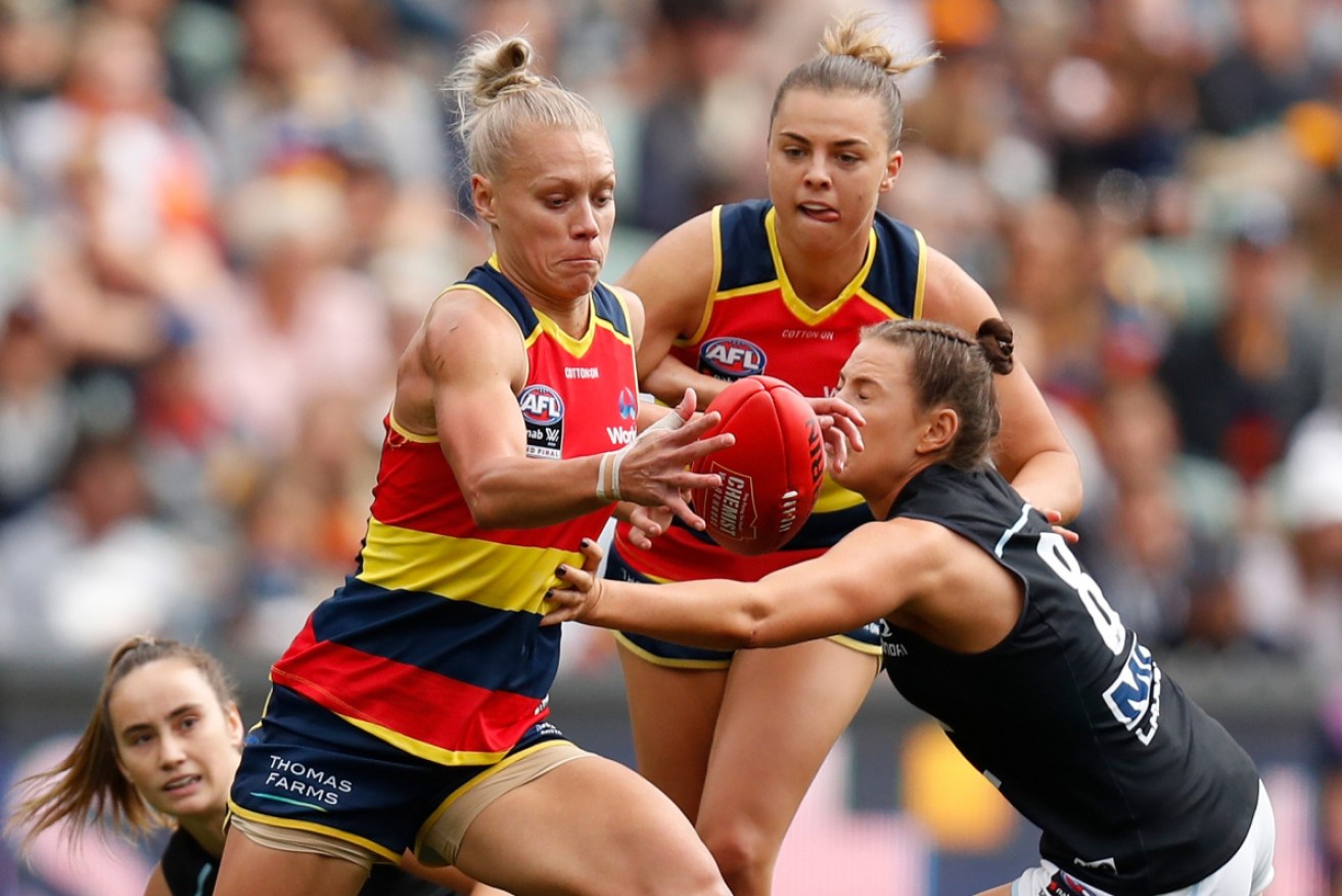 Erin Phillips was one of the key drivers lifting the Crows to end the home and away season on top of the ladder.<i>Photo: AAP</i>