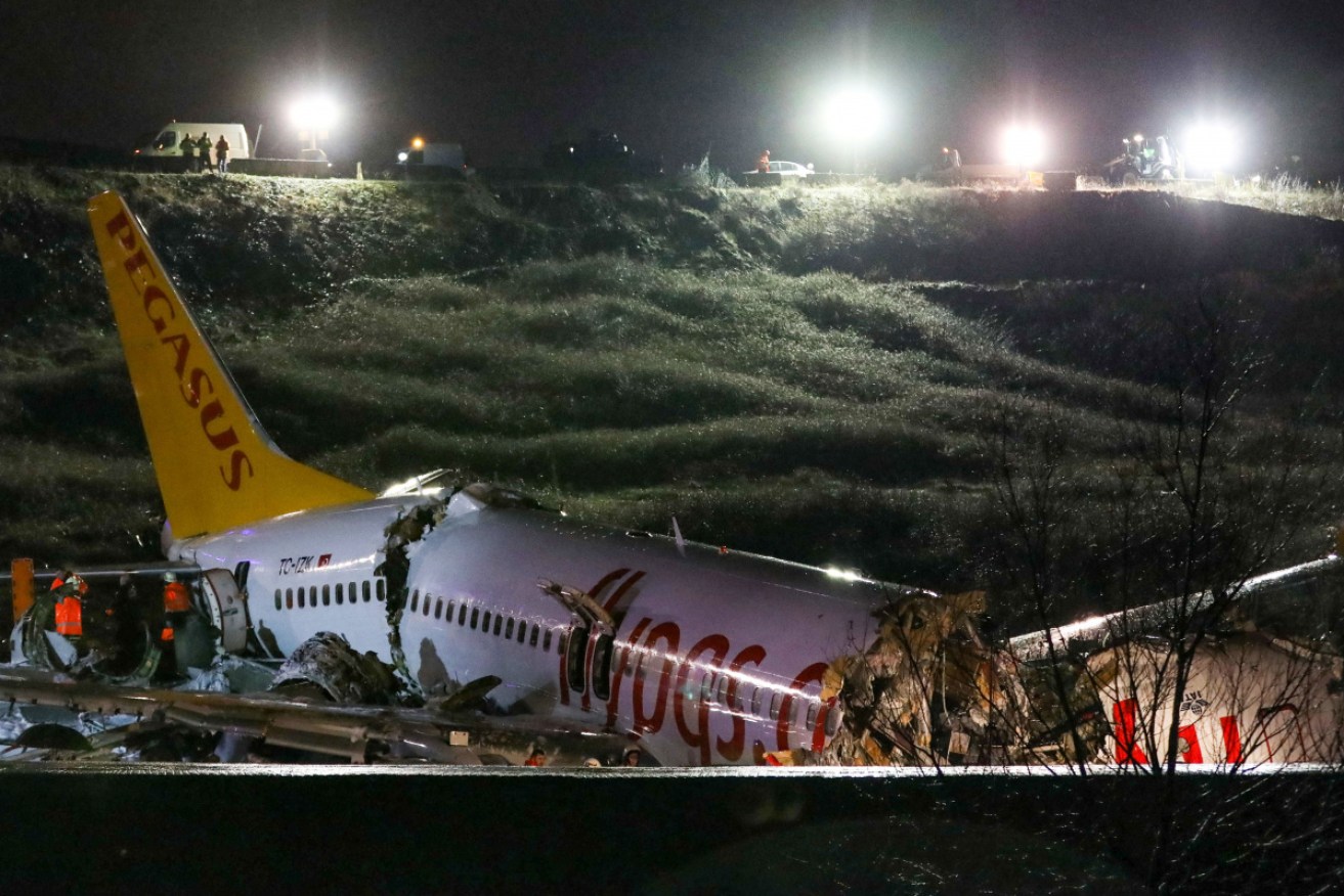 The Pegasus Airlines Boeing 737 skidded off the runway upon landing at Sabiha Gokcen airport in Istanbul.