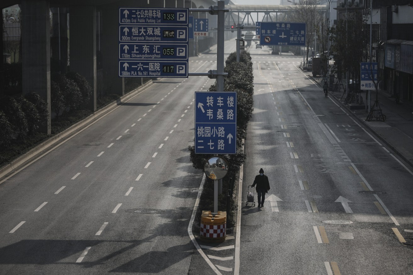 The empty streets of Wuhan during lockdown. 