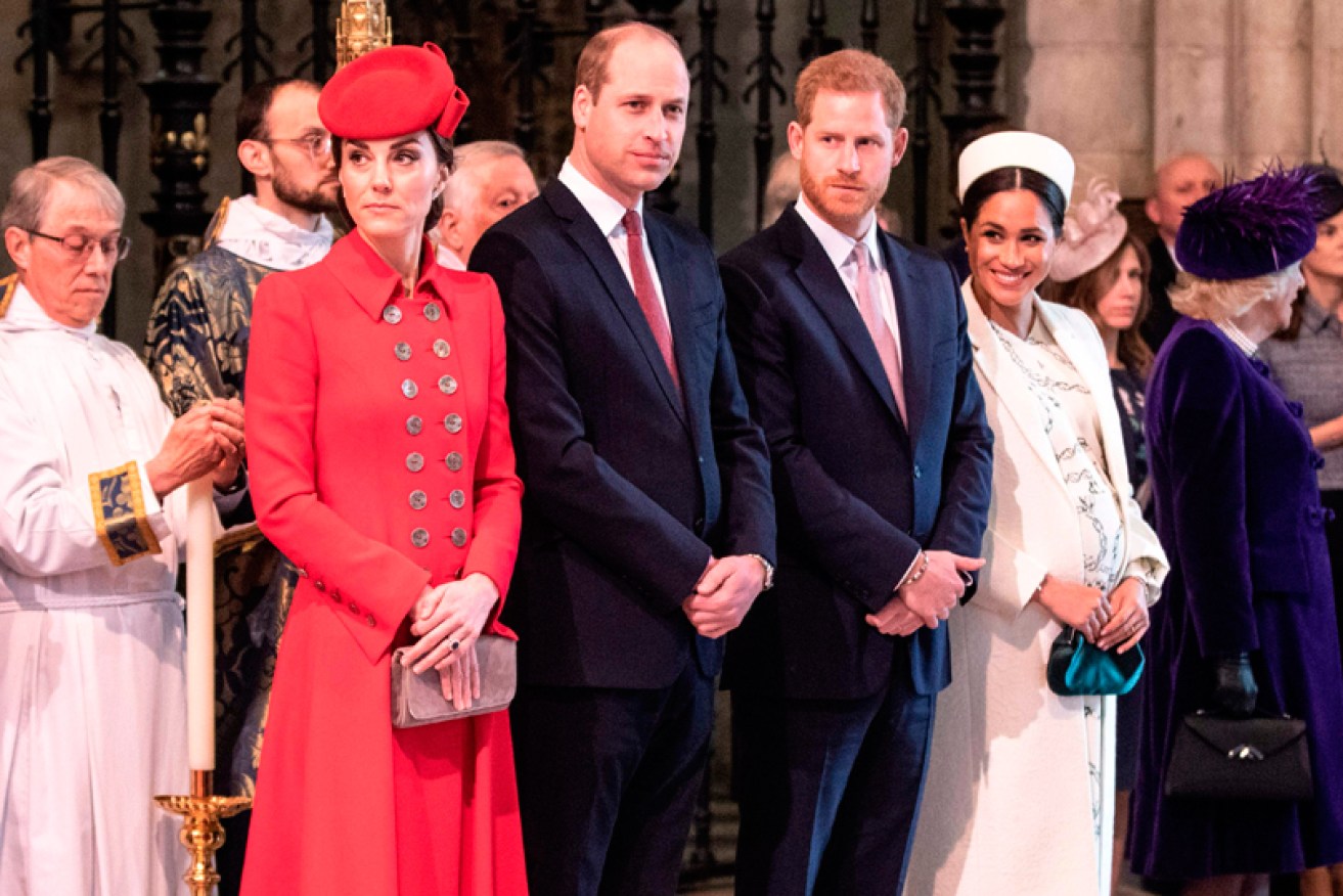 The Duke and Duchess of Cambridge with Prince Harry and Meghan Markle at 2019's Commonwealth Day service at Westminster Abbey.