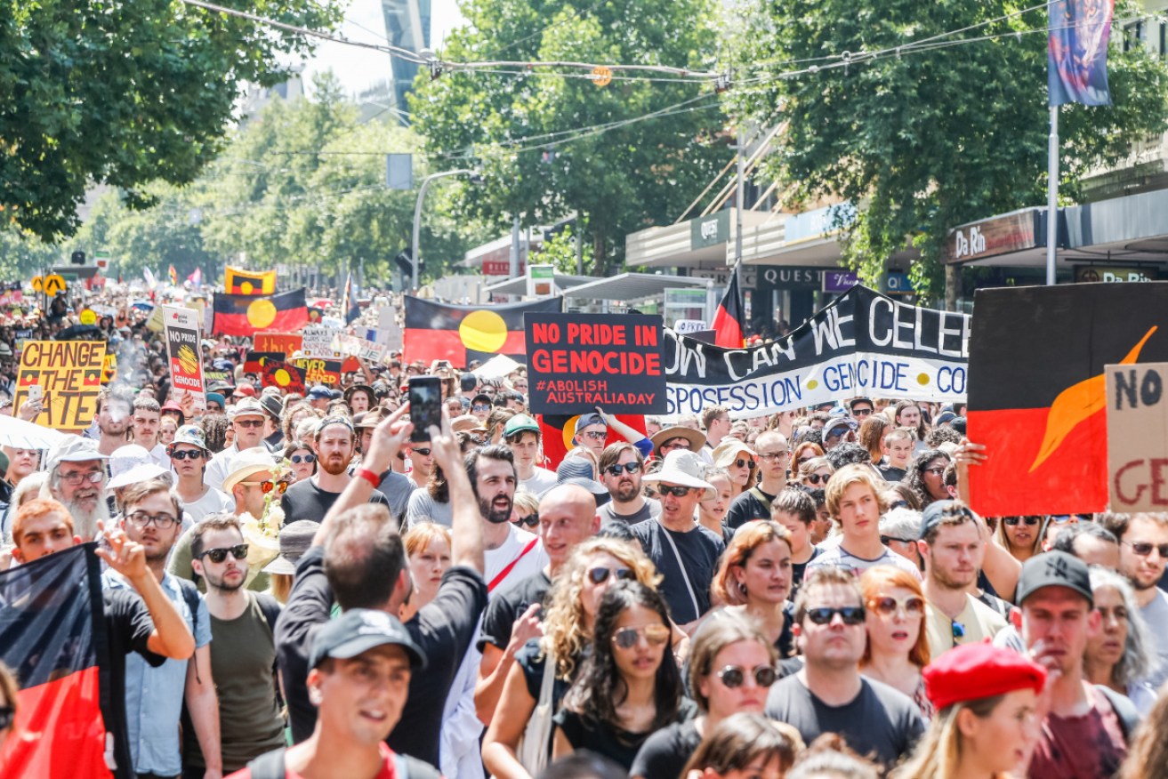 Thousands of protesters gathered in Melbourne on January 26 to stand up for Indigenous rights. 