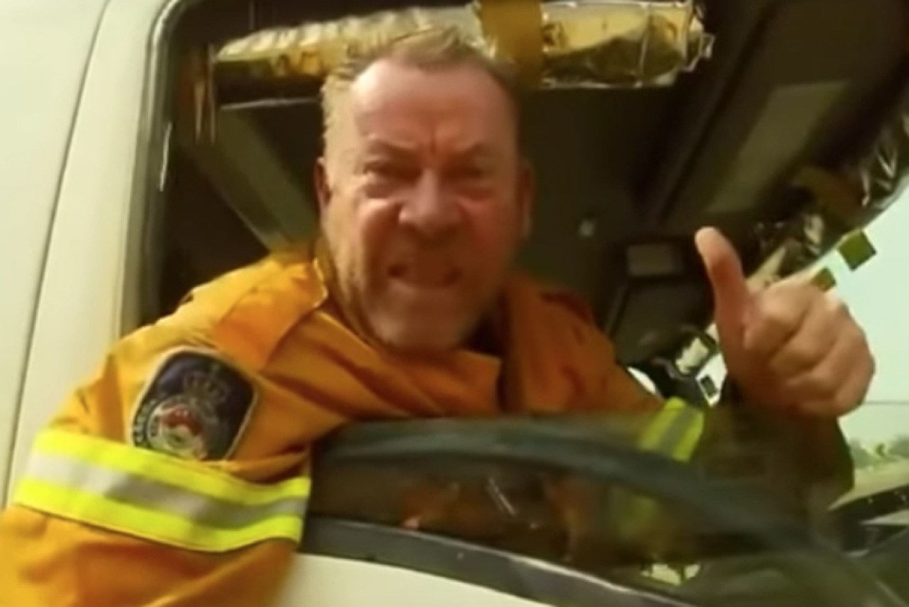 Volunteer firefighter Paul Parkers sends his message to the Prime Minister.