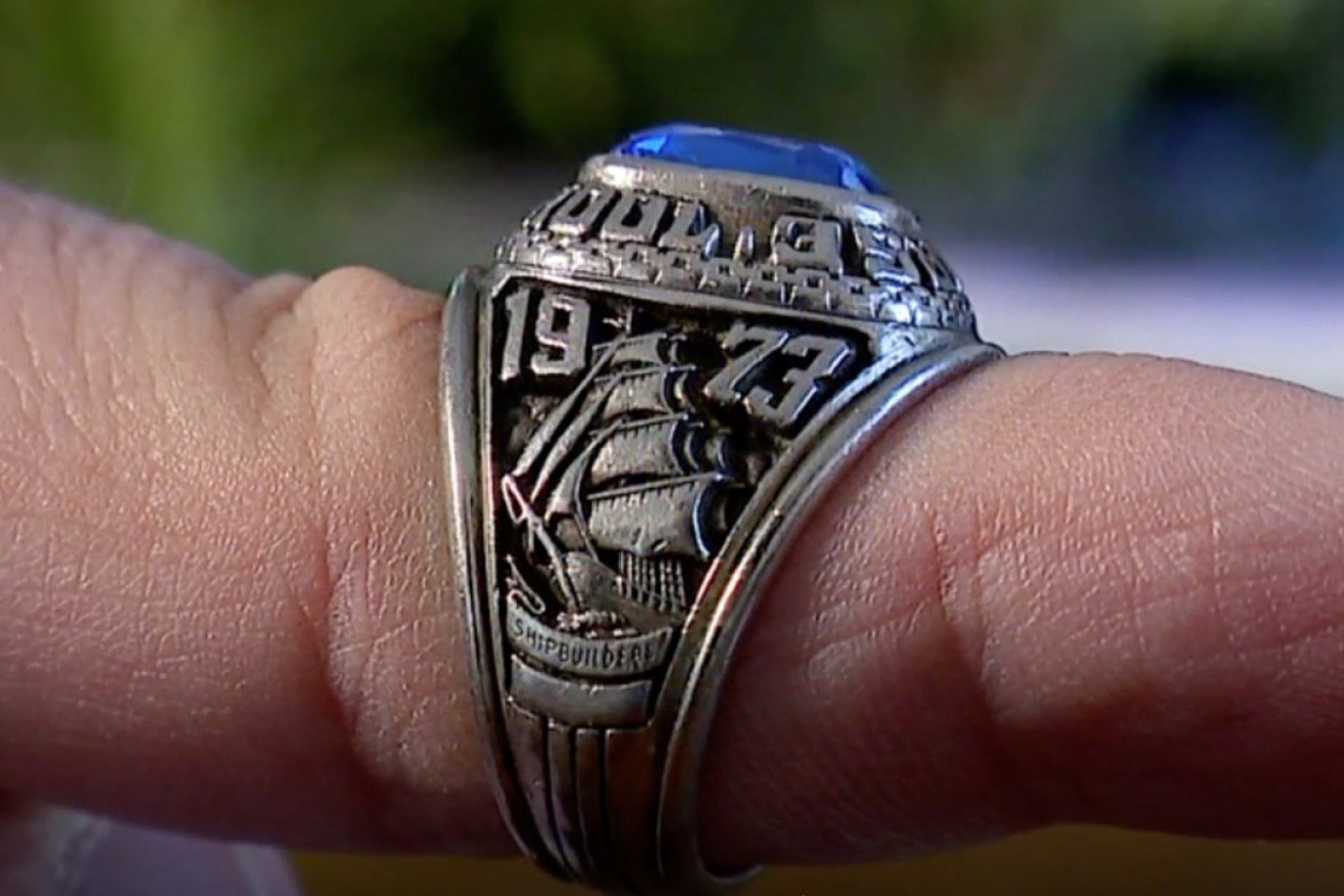 The ring, inscribed with the year 1973, was thought to be lost for good.