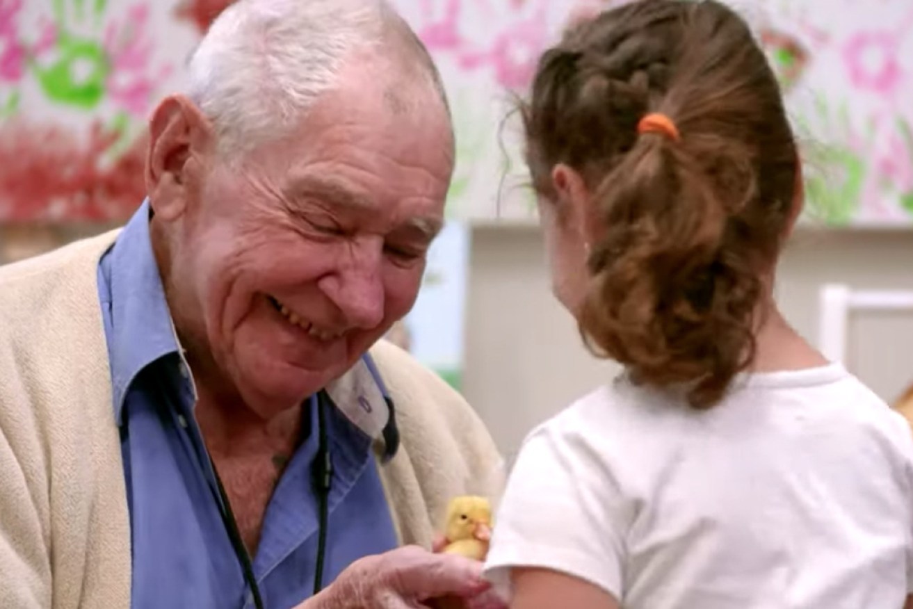 A scene from the ABC's <i>Old People's Home for 4-Year-Olds</i>, which Mr Albanese said could be a model for the future of aged care.