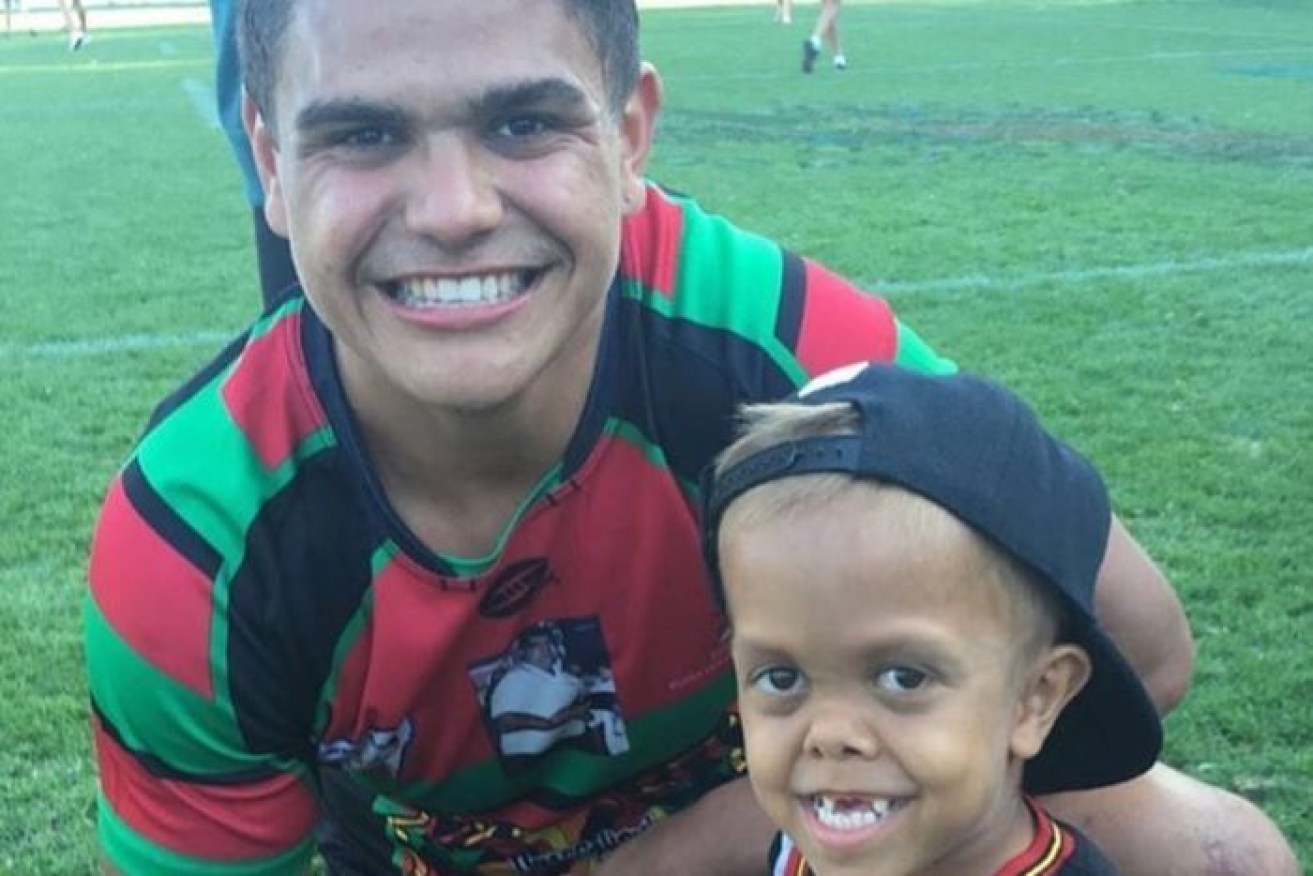 Latrell MItchell with Quaden in 2016.
