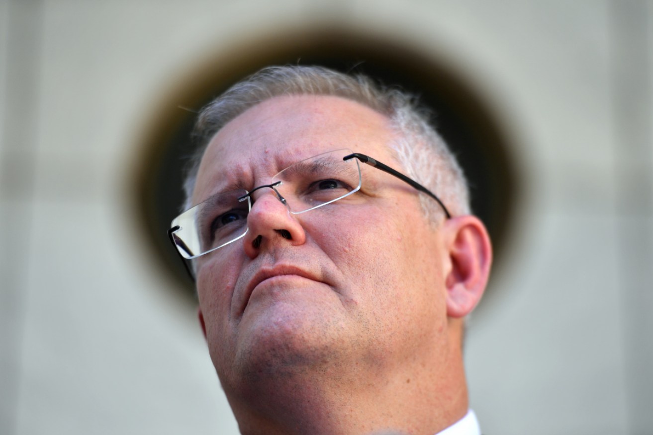 Prime Minister Scott Morrison provides an COVID-19 update at Parliament House in Canberra on Thursday. 