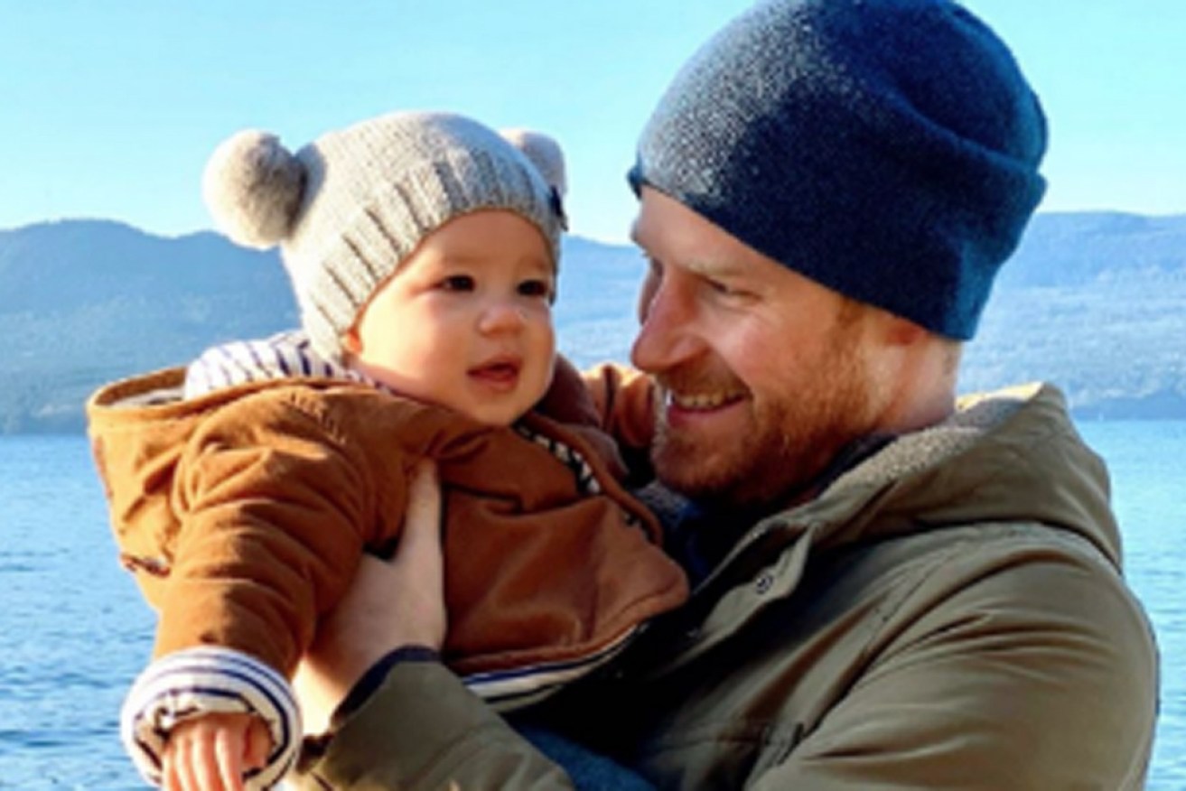 Prince Harry with son Archie in Canada last Christmas.