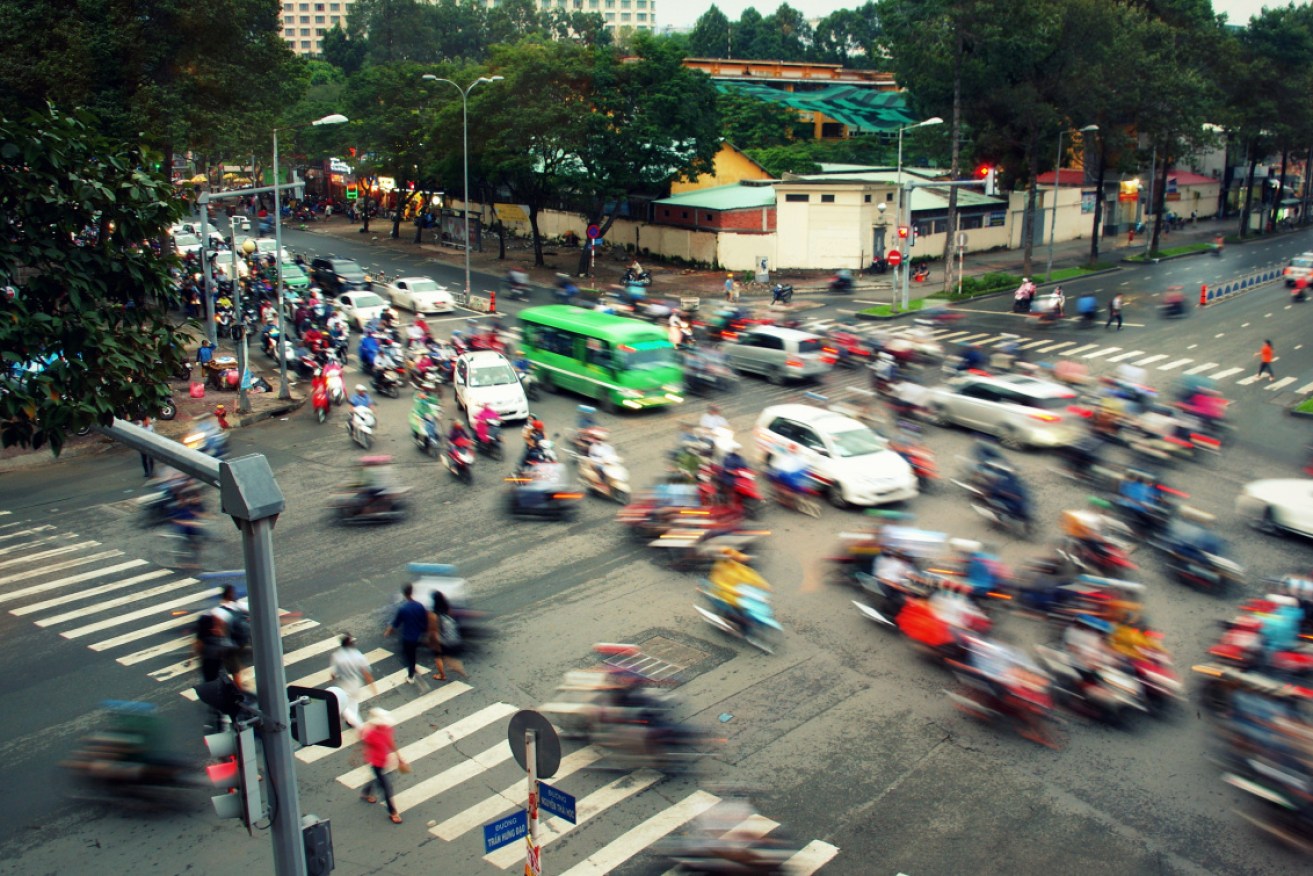 There is definitely an art to crossing the street in Ho Chi Minh City. 