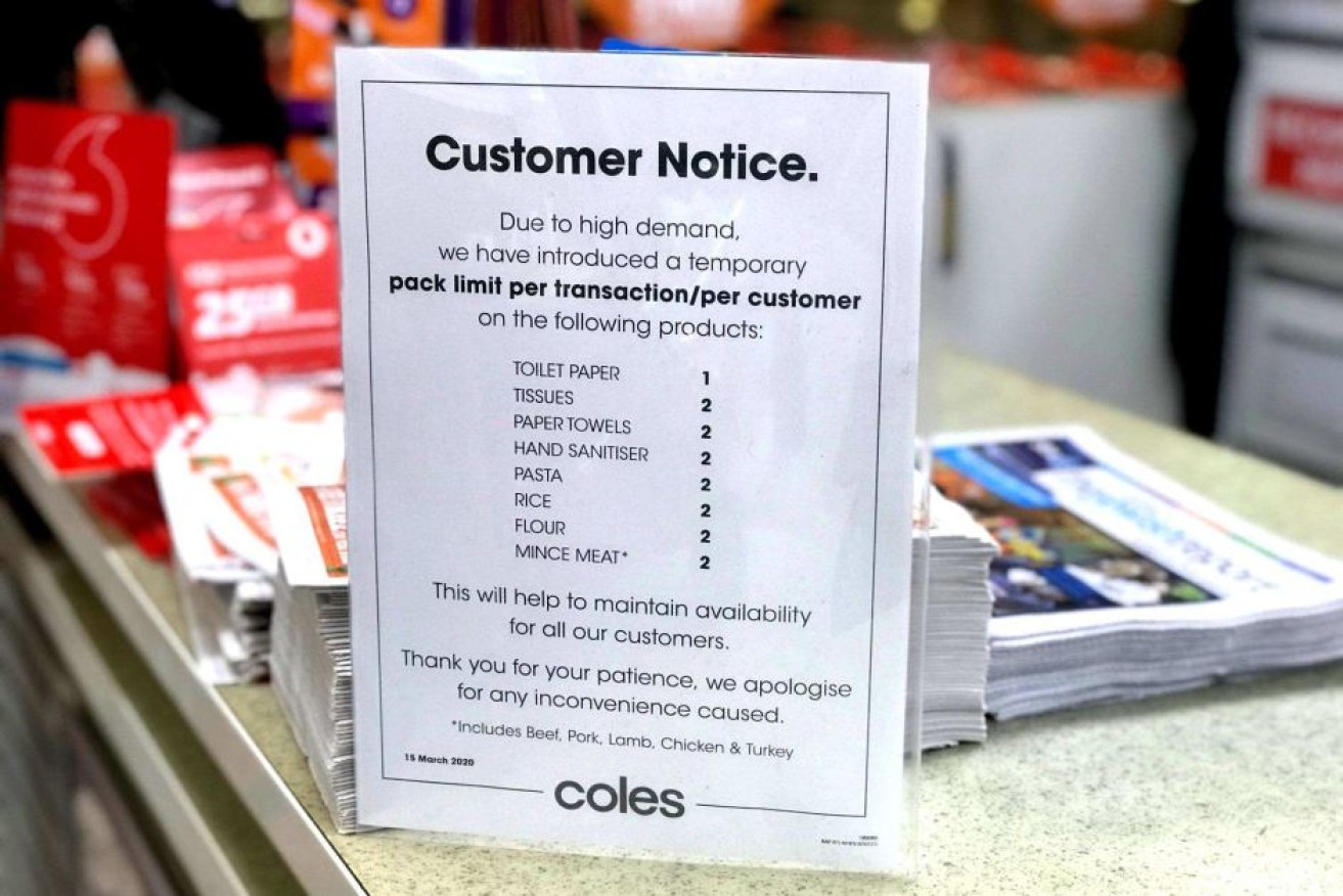 During Victoria's first lockdown in March, supermarkets were forced to put limits on certain products to prevent panic buying. That has happened again as Victoria began Stage 4 restrictions on August 2.